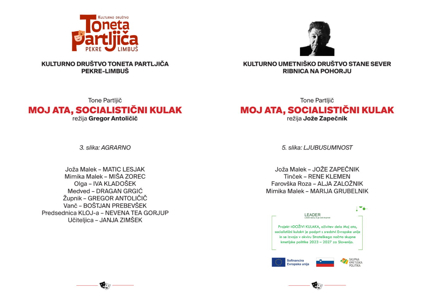 Nastopajoče skupine in program dogodka Igrokazi