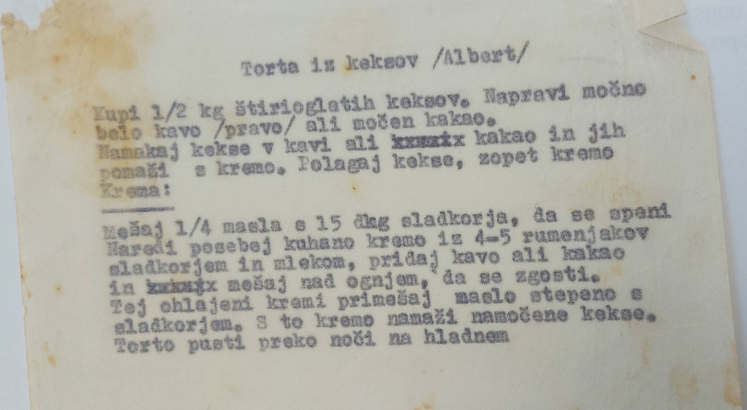 Recept za torto iz Albert keksov